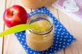 Closeup homemade baby apple sauce