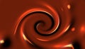 Closeup of hot swirling melted chocolate. Confectionery decoration design 3D background