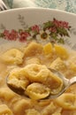 Close up on hot tortellini with parmesan