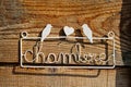 Closeup of hotel signage with french text Chambre Royalty Free Stock Photo