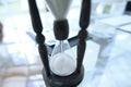 Closeup.the hourglass on the Desk of a businessman. Royalty Free Stock Photo