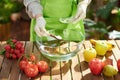 Woman removes pesticides with baking soda