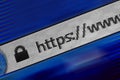 Closeup of Http Address in Web Browser in Shades of Blue Royalty Free Stock Photo