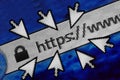 Closeup of Http Address in Web Browser in Shades of Blue Royalty Free Stock Photo