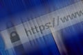 Closeup of Http Address in Web Browser in Shades of Blue Royalty Free Stock Photo