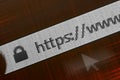 Closeup of Http Address in Web Browser in Shades of red