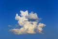 Closeup huge cumulus cloud on blue sky