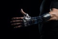 Bionic prosthetic arm for people with amputated limb. Generative AI