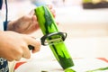 Closeup of Human hands cooking vegetables salad in kitchen