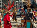 Closeup of hundreds marching during the 1st Annual Indigenous Peoples of America's Parade