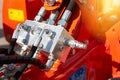 Closeup hydraulic control system for equipment on a tractor