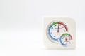 Closeup hygrometer and thermometer on isolated background Royalty Free Stock Photo