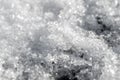 Closeup of ice crystals and snow Royalty Free Stock Photo