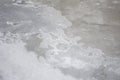Closeup of ice on a frozen creek Royalty Free Stock Photo
