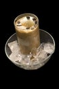 Closeup Iced Coffee Isolated on Black Background