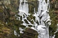 Closeup of iced waterfall in Kassel, Germany Royalty Free Stock Photo