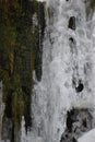 Closeup of iced waterfall in Kassel, Germany Royalty Free Stock Photo