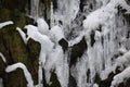 Closeup of iced waterfall in Kassel, Germany Royalty Free Stock Photo