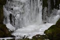 Closeup of iced waterfall in Kassel, Germany Royalty Free Stock Photo