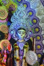 Closeup of idol of Goddess Kali, Navaratri festival