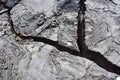 Ripples and crack in dry lava igneous rock Royalty Free Stock Photo