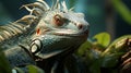 Closeup Iguana in a tree bunch Royalty Free Stock Photo