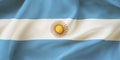 Argentina waving flag background.Closeup illustration of Argentine flag