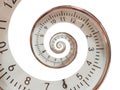 Closeup illustration of an infinity time spiral on white background Royalty Free Stock Photo