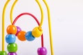closeup image of beads roller coster ball toy on white background