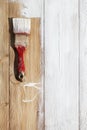 Closeup image of bumpy wooden tabletop painted white