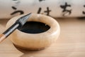 Closeup image of calligraphy tools Royalty Free Stock Photo