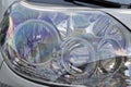 Closeup image of a car head lamp Royalty Free Stock Photo