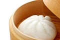 Closeup image of Chinese bun in basket Royalty Free Stock Photo