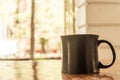 Closeup image of a cup of Cappuccino, mocha, latte, Americana, espresso hot coffee aroma for on rustic wooden table background in Royalty Free Stock Photo