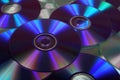 Closeup Image Of DVDs And CDs