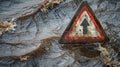 A closeup image of a flood warning sign with the words Dont Ignore the Signs Be Aware of Flood Risks in Your Area. Royalty Free Stock Photo