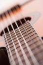 Closeup image of guitar fingerboard Royalty Free Stock Photo