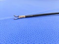 Laparoscopic Curved Bipolar Forceps Tip Using For Laparoscopic Surgery. Selective Focus Royalty Free Stock Photo