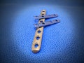 Orthopedic Implant Fragment Plate. Selective Focus Royalty Free Stock Photo