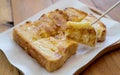 Closeup image of a piece of sliced bread toast