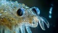 A closeup image of a rotifers specialized jaws used to grind and ingest tiny particles of food from its aquatic