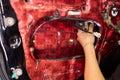 Step-by-step Car Door Sound Deadening Panel Installation Process for Your Vehicle Royalty Free Stock Photo