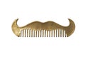 Closeup image of steel comb for beard and mustache isolated at white background