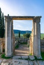 Columns and Archway at the Roman Ruins of Volubilis in Morocco