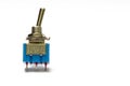 Closeup Image of Two-Positional Toggle Switch Placed On White Background