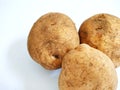 Closeup image of unpeeled fresh potatoes