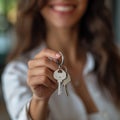 Closeup image of a woman holding the keys 2 Royalty Free Stock Photo