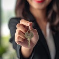 Closeup image of a woman holding the keys 1 Royalty Free Stock Photo