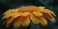 Closeup image of a yellow flower covered in water droplets Royalty Free Stock Photo