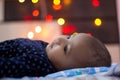 Closeup of Indian Baby with colorful bokeh Royalty Free Stock Photo